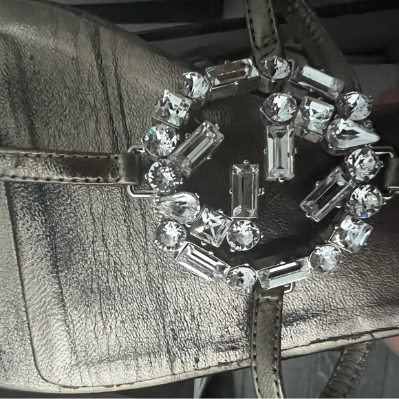 Gucci metallic and crystal monogram embellished sandals with box and dustbag - Picture 9 of 9